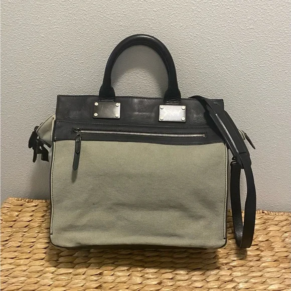 Rag & Bone Leather-Trimmed Canvas Pilot Bag - Picture 2 of 8